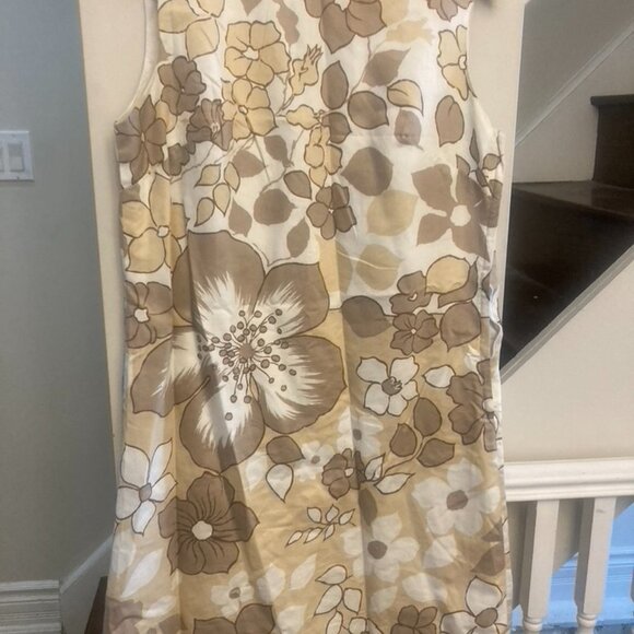 Vintage Floral Mini Dress in Symphony of Browns - Picture 2 of 6